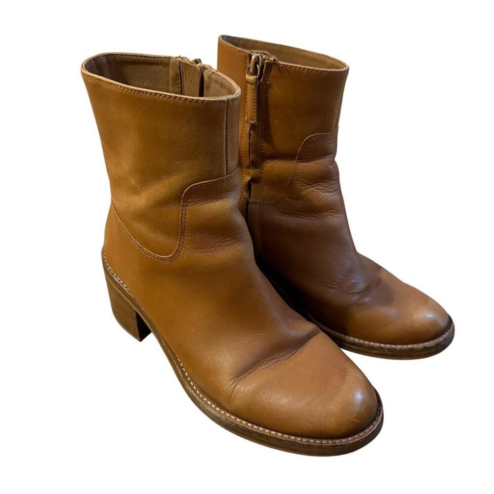 Jcrew Stacked Heel Ankle Boots Size 8